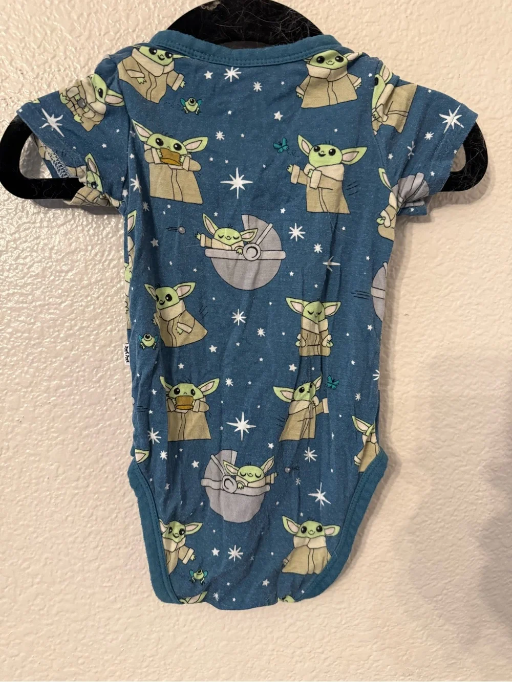 Star Wars Baby Yoda Blue Hooded One-Piece Bodysuit